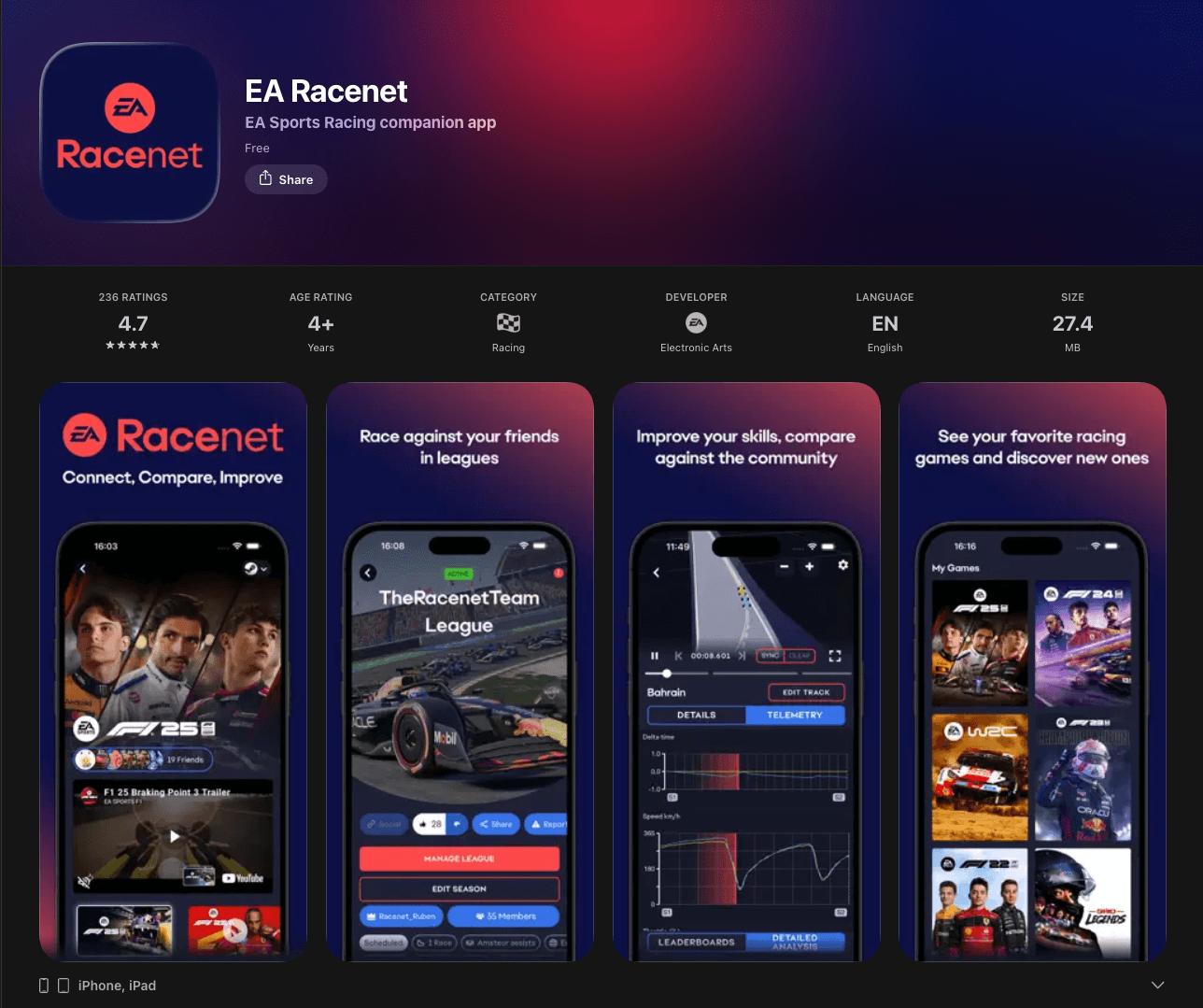 EA Racenet™ App and Web